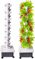 Tour hydroponique verticale, système de culture intérieur/extérieur à 15 étages et 45 modules avec pompe, minuterie et réservoir d'eau mobile
