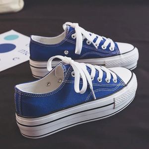 Antsfight Trendy Women's Eco-Friendly Canvas Platform Sneakers with Medium <b>Heel</b> (3-5cm) Made in Mainland China Sewing Detail - Product Image 3