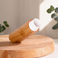 Tube à lèvres transparent en bambou avec applicateur en métal argenté – Idéal pour les fêtes, le bureau et les voyages – Emballage vide pour rouge à lèvres