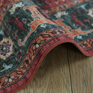 Tappeti Stampati Rossi per Arredamento Casa, Tappeti Persiani Lavabili per Soggiorno, Camera da Letto e Sala da Pranzo - Product Image 3