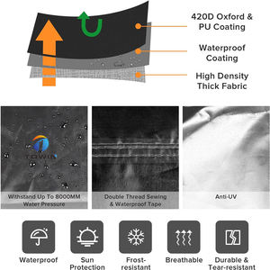 Capa de chuva para scooter elétrica de mobilidade em tecido Oxford 420D resistente à água com tiras reflexivas - Product Image 4