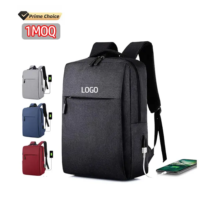 BSCI sacs à dos pour ordinateur portable en nylon noir personnalisé sac pour ordinateur portable USB logo personnalisé autre sac à dos pour ordinateur portable sac à dos de chargement USB étanche