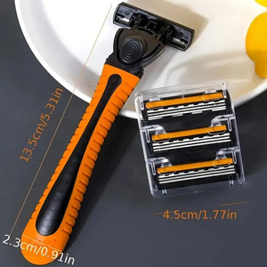 Manual Razor 3 Layer Blade Stainless Steel For Men Face Shaving - Product Image 5