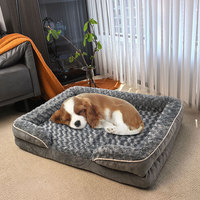 Lit pour chat et chien en peluche à motif de roses résistant aux morsures d'Amazon - Tapis pour animaux de compagnie doux pour toutes les saisons
