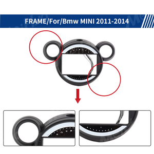 Cadre de Fascias d'autoradio Meihua pour <span class=keywords><strong>Bmw</strong></span> Mini Cooper R56 R60 R51 2007-2014 <span class=keywords><strong>Adaptateur</strong></span> de faisceau de câblage de panneau stéréo 9 pouces Canbus - Product Image 5