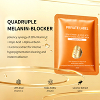 Masque en tissu 20% Vitamine C et Acide Kojique pour le nez et le visage, Peeling de précision pour la mélanine avec Alpha Arbutine, Blanchissant, OEM 25ml