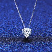 Collier CZCITY pour femme, chaîne en argent sterling, charme en pierre précieuse, diamant moissanite 1 CT, nouveau pendentif en forme de cœur glacé 925