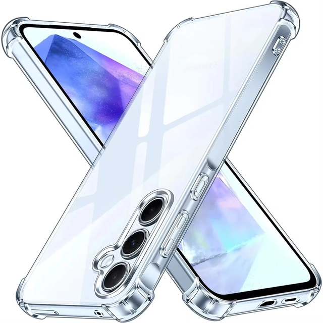 Transparent Back Phone case for Samsung A36 A56 A16 A06 A35 A55 A25 A15 A17 A07 A04E A14 A24 A26 A32 A05S Clear Shockproof Cover