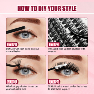 Abonnie wispy lông mi cụm nhãn hiệu riêng DIY Lash phần mở rộng Kit bán buôn biểu tượng tùy chỉnh chồn Fluffy tự nhiên cụm Lash cuốn sách - Product Image 4