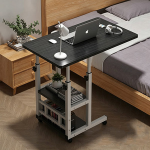 Mesa Auxiliar de Madera Ajustable en Altura para Cama, con Estantes e Interfaz USB, <span class=keywords><strong>Escritorio</strong></span> Moderno y <span class=keywords><strong>Minimalista</strong></span> para Laptop, Ideal para Espacios Pequeños - Product Image 6