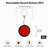 Mini bouton sonore enregistrable des années 60, porte-clés avec enregistrement vocal, bouton parlant pour coffret cadeau, accessoire de marquage