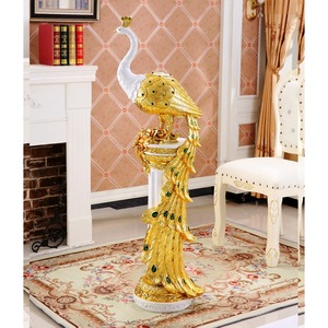 Statua di <span class=keywords><strong>Pavone</strong></span> in Resina Ecologica, Regalo di Nozze, Scultura in Fibra di Vetro, Tecnica di Fusione, Decorazione per la Casa, Artigianato in Resina - Product Image 3