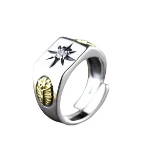 Anello da Uomo YL in Lega Bicolore Stile Etnico Nazionale, Unico, Audace, Stravagante, con Demone Zodiacale, Vintage e Sofisticato - Product Image 4