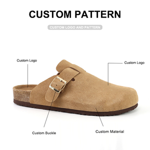 Zuecos de corcho de cuero genuino suave antideslizante con plataforma de hebilla ajustable personalizada zapatillas de mujer JNP <span class=keywords><strong>Birken</strong></span> - Product Image 3