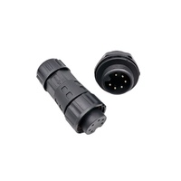 Conector de montaje de Panel trasero tipo soldadura de 6 pines IP67 Circular plástico macho hembra Pug Led controlador de iluminación a proyecto de panel