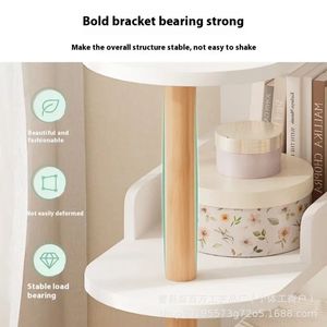 Storage Cabinet Round 4 Layers Standing Type Durable Multipurpose <b>Desktop</b> Organization <b>Shelf</b> - Product Image 1