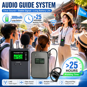 Casques audio guides 2,4 G avec certification CE, garantie de 2 ans, résistance à l'eau IPX-1 pour les musées et les attractions à forte fréquentation - Product Image 1