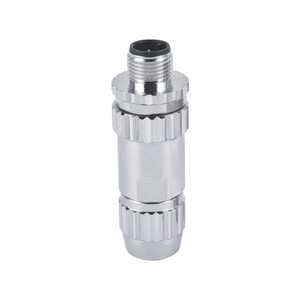 Conector de conexión de tornillo M12 <span class=keywords><strong>d</strong></span>-code de 4 pines, conector macho de campo Bobinado (tipo de montaje), salida de cable de 4,0-7,0mm, blindado de 360 grados - Product Image 2