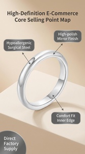Anelli Classici per Coppie <span class=keywords><strong>in</strong></span> <span class=keywords><strong>Acciaio</strong></span> <span class=keywords><strong>Chirurgico</strong></span> da 2mm, Finitura a Specchio, <span class=keywords><strong>Fedi</strong></span> Coreane Abbinabili per Uomo e Donna, Direttamente dalla Fabbrica - Product Image 5