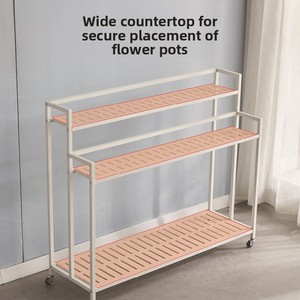 Supporto per <span class=keywords><strong>Fiori</strong></span> Multilivello in Metallo, Design Moderno e Semplice, Mobile e <span class=keywords><strong>da</strong></span> Pavimento per Giardino, <span class=keywords><strong>Balcone</strong></span> e <span class=keywords><strong>Piante</strong></span> Verdi - Product Image 2