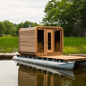Sala de sauna de madera al aire libre de gama alta personalizada sala de sauna rectangular de Cedro Rojo Occidental para la venta