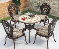 Ensembles de chaises de Patio en aluminium, meubles en fonte Antique, Table de Patio de jardin extérieur