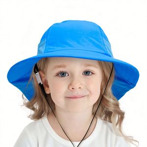 Sombrero de Pesca para Niños con Protección UV y Solapa para el Cuello, Unisex, para Playa, con Cola de Caballo, Ala Ancha, Regalos Promocionales - Product Image 4