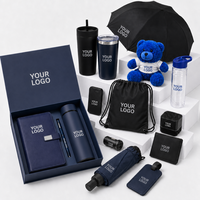 Ensemble cadeau d'entreprise personnalisé AI-MICH : carnet, gobelet, stylo, thermomètre numérique, organiseur de pilules hebdomadaire, coussinets en gel ronds