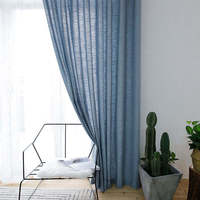 Rideaux occultants épais Innermor modernes à œillets, style japonais, en faux lin uni, polyester et coton, pour toutes les saisons, installation au plafond