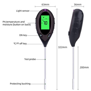 Venta caliente Detector de suelo 4 en 1 Probador de humedad del suelo digital Medidor Fertilidad PH Herramienta de prueba de suelo para plantas de Agricultura de jardín - Product Image 4