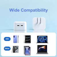 Adaptateur secteur haute puissance double USB-C Type C 35W US/EU/UK, chargeur rapide PD pour iPhone 16 15 14 13 12 11 Pro, chargeur PD