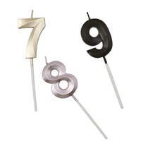 Bougies d'anniversaire artistiques dorées géométriques 3D à facettes populaires pour la fête d'anniversaire