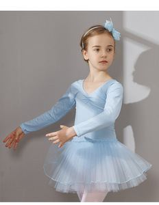 Enfant en bas âge Ballet danse <span class=keywords><strong>jupe</strong></span> costume col en v dos nu dentelle <span class=keywords><strong>Tutu</strong></span> Costume Ballet Performance porter pour les enfants - Product Image 4