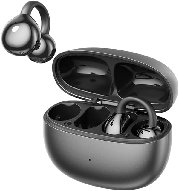 2025 OWS TWS Earbuds Open-Ear Wireless In-Ear Bluetooth 5.4 Battery Indicator LED Air Conduction Earphone with Ear Clip