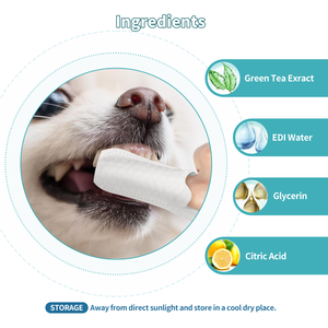 Ingredientes naturales Toallitas dentales para gatos Sin alcohol Reducir la placa Paquete de 30 piezas Toallitas dentales para mascotas - Product Image 2