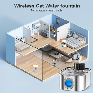 3.2L Stainless Steel Pet Water Dispenser Eco-Friendly Lithium Battery Wireless <b>Cat</b> Water <b>Feeder</b> Window Solid - Product Image 3