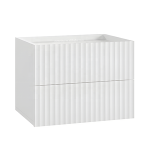 Table de chevet flottante en bois rainuré <span class=keywords><strong>avec</strong></span> 2 tiroirs, à suspendre au mur - Product Image 4