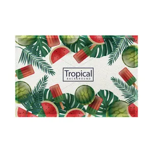 Wholesale Customize Tropical Plant Beach Palm Trees Entryway Rug Non slip Dirt Absorning PVC door mat