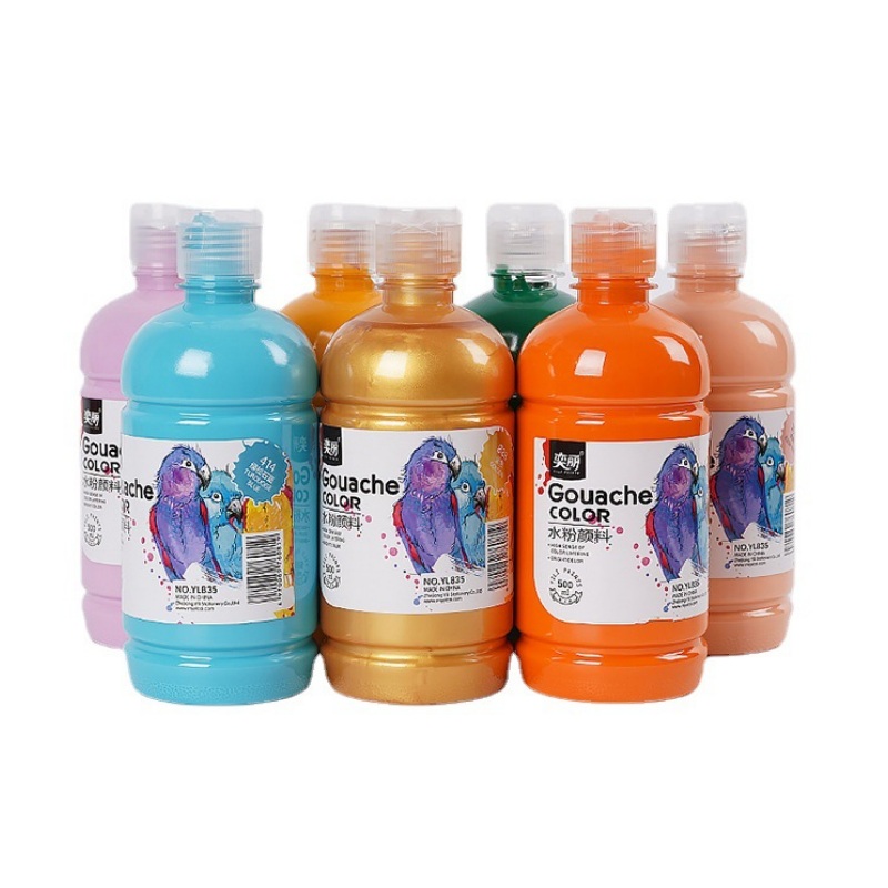 500 мл YIKLAI Jumbo бутылочка с насосом для гуаши, набор цветов гуаши