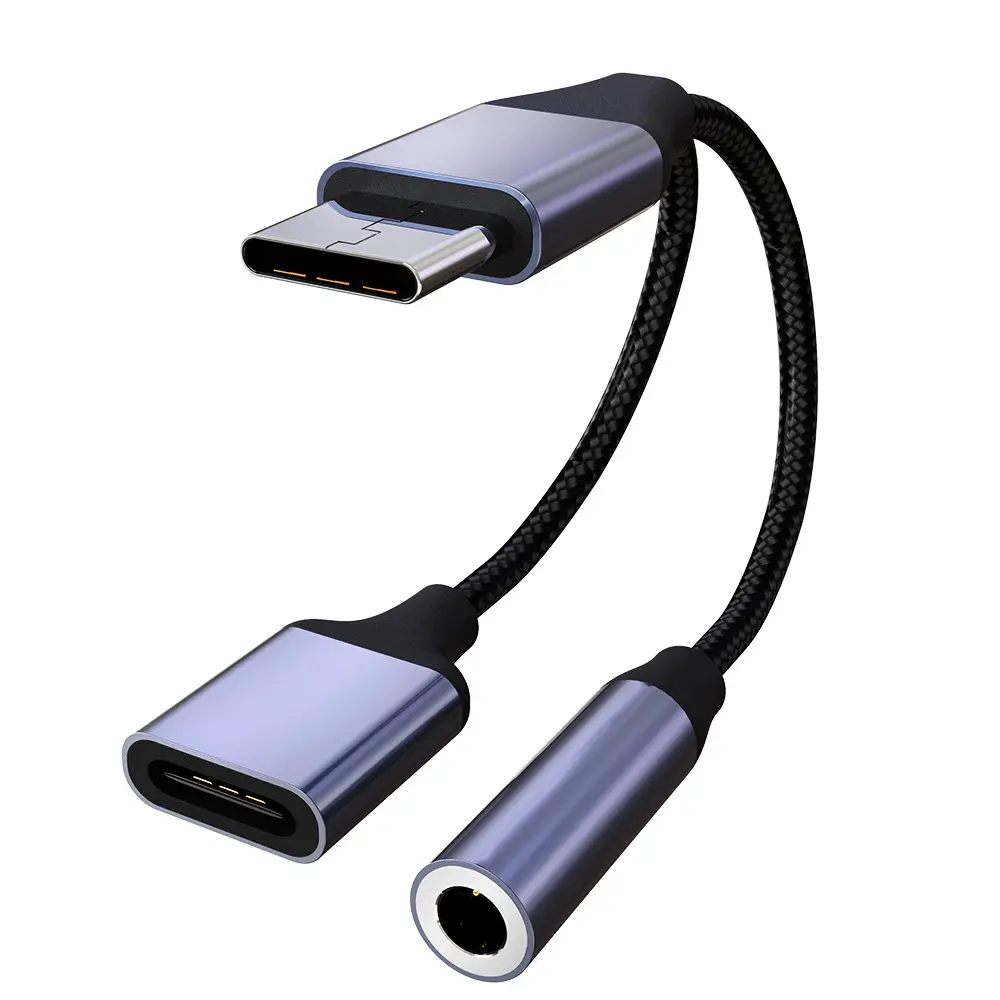 2 em 1 Tipo C para 3,5mm Cabo De Áudio e pd 24W Fone de ouvido digitalização adaptador de carregamento e ouvir música conversor para Samsung S22