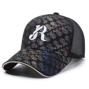 Gorra de béisbol con bordado de letras tridimensionales para hombre y mujer, gorra de malla transpirable con protección solar, sombrero de leopardo a cuadros - Product Image 1