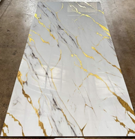 Panneau en PVC de grande taille à motif marbre - 1220x2440mm, surface sans joint, matériau de rénovation hôtelière