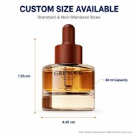 Flacon compte-gouttes cylindrique en PET de 30 ml pour sérum et lotion, conteneur cosmétique personnalisable pour crème visage, emballage de soins de la peau, marque privée