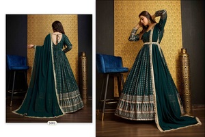 ชุดผ้าจอร์เจียเทียมเย็บเต็มรูปแบบลายฟอยล์สุดพิเศษเหมาะสำหรับงานแต่งงานและโอกาสพิเศษในงานเทศกาลสินค้าใหม่ - Product Image 3