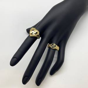 Duyizhao Hip Hop Personality 14k Gold Plated Round <strong>Initial</strong> Letter Alphabet Oyster Heart <strong>Ring</strong> for Women Girl Jewelry - Product Image 4