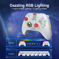 El Mejor Controlador de Juegos EasySMX X15 de 1000 mAh, Inalámbrico de 2.4 GHz/BT/Cableado para PC con Luz RGB y Joysticks Hall