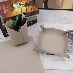 Organisateur de <span class=keywords><strong>bureau</strong></span> en <span class=keywords><strong>cuir</strong></span> PU YY, panier de rangement pour fournitures de <span class=keywords><strong>bureau</strong></span>, plateau en <span class=keywords><strong>cuir</strong></span>, tapis de souris - Product Image 5