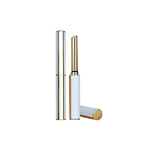 Jinze lungo e sottile di <span class=keywords><strong>goccia</strong></span> <span class=keywords><strong>a</strong></span> forma di tubo del rossetto di colore oro con bianco autoadesivo di cuoio contenitore di rossetto - Product Image 6