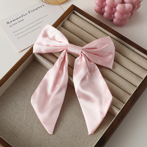 SongMay Nouveau Design Pinces à <span class=keywords><strong>cheveux</strong></span> en satin <span class=keywords><strong>soyeux</strong></span> avec nœud à longue queue pour filles et femmes Grandes épingles à <span class=keywords><strong>cheveux</strong></span> solides - Product Image 3