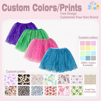 Jupe Tutu scintillante pour filles, jupe en Tulle doux à 3 couches, taille élastique, jupe de danse de Ballet pour enfants, Costume de Cosplay pour enfants